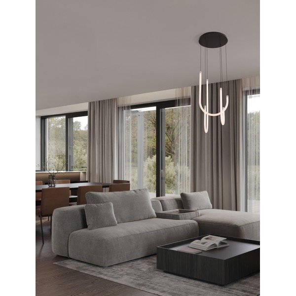 Valge/mattmust terasest hämardatav LED-rippvalgusti akrüülklaasist varjuga, ø 41 cm Topaz - Nova Luce-image-1