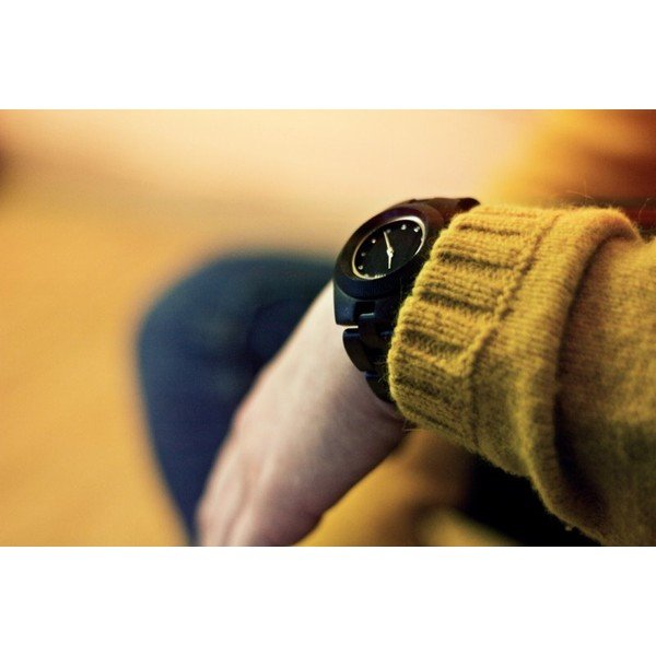 Dámské dřevěné hodinky Odyssey Black-image-4