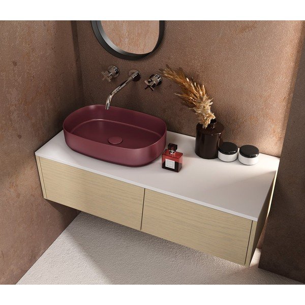 Punane keraamiline valamu 55x36 cm Infinity Oval – Sapho-image-4