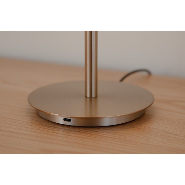 Messingivärvi metallist dimmerdatav LED-lauavalgusti klaasist varjuga (kõrgus 37 cm) Audrey Table - UMAGE-image-4