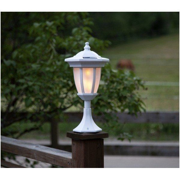 Valge päikesepaneeliga LED-valgusti välitingimustes Flame - Star Trading-image-1