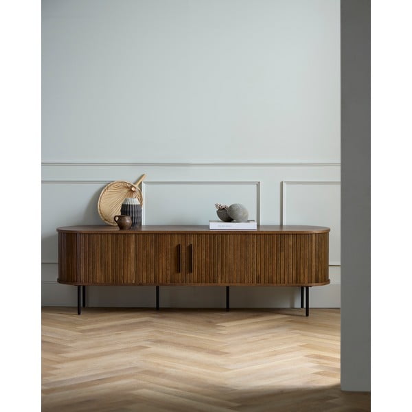 Pruun tammespoonist telerilaud 180x56x45 cm Nola - Unique Furniture-image-1