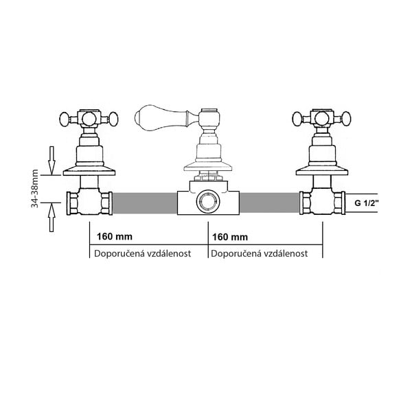 Hõbe-kuldne dušisegisti (2 väljundit) Antea - Sapho-image-3