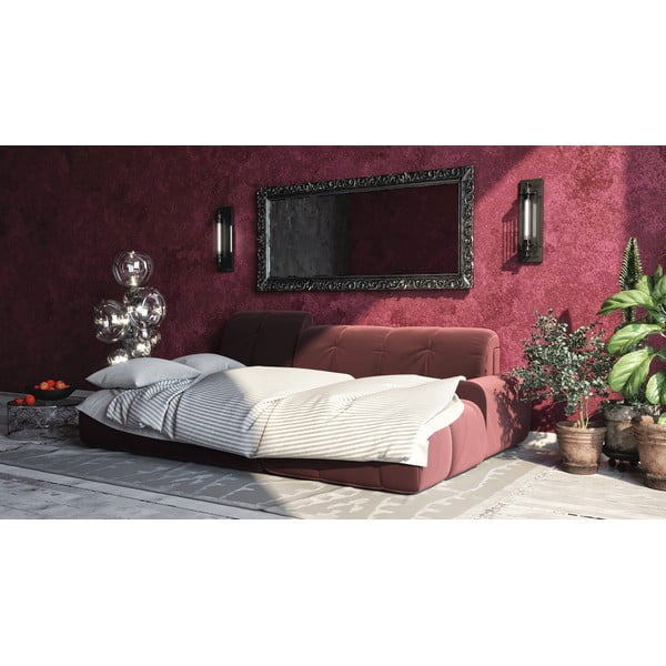 Tumeroosa sametne diivan Devichy nurgas diivanvoodi , paremas nurgas Tous - devichy-image-1