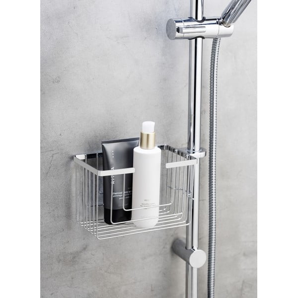 Hõbedane roostevabast terasest vannitoa riiul (ilma puurimiseta) Valognes - Wenko-image-1