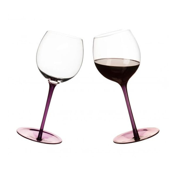 Sada 2 fialových sklenic na víno s oblým dnem Sagaform