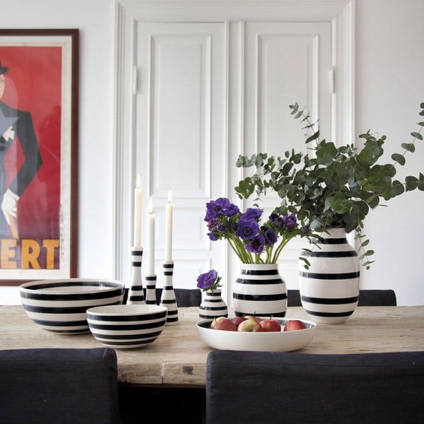 Must-valge kivivara vaas , kõrgus 20 cm Omaggio - Kähler Design-image-4