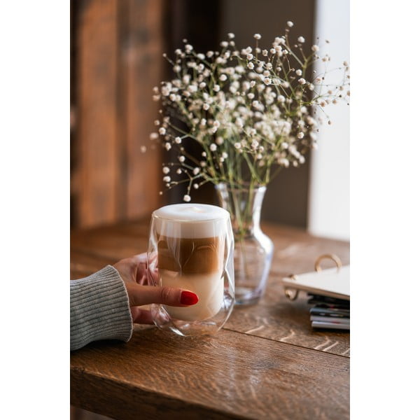 Komplekt 2 topelt seinaga piimaklaasi, 350 ml Geo - Vialli Design-image-4