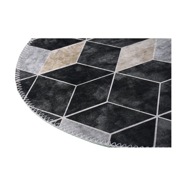 Valge-hall pestav ümmargune vaip ø 120 cm - Vitaus-image-2
