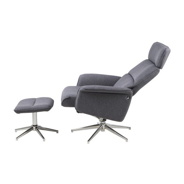 Tmavě šedé polohovatelné křeslo s podnožkou Actona Alura-image-4