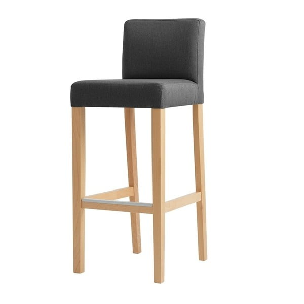 Antracitově šedá barová židle s přírodními nohami Custom Form Wilton