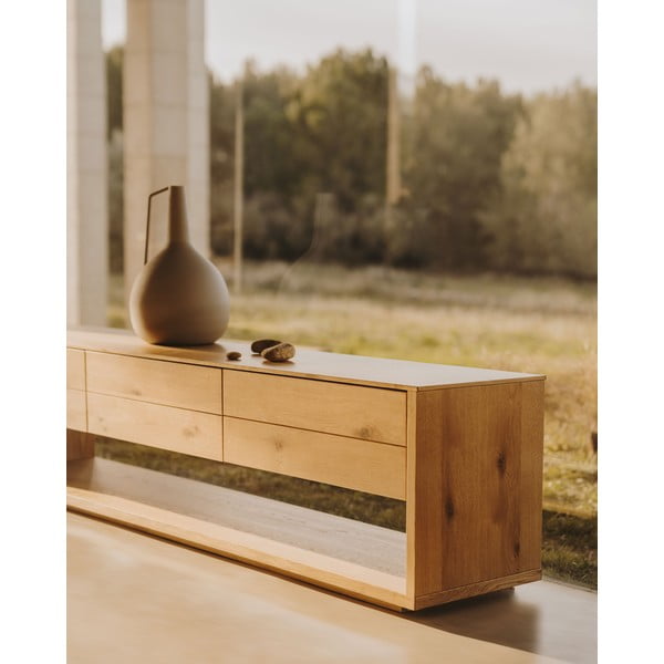 Tammedekooriga telerilaud 200x51 cm Alguema - Kave Home-image-1