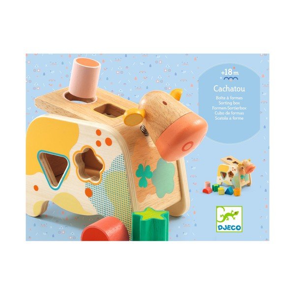 Laste puidust kokkupandav mänguasi Cow - Djeco-image-1