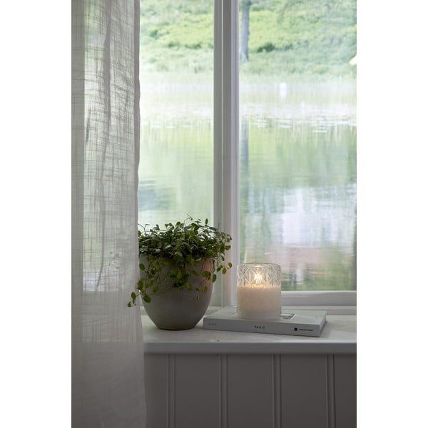 Valge LED vahaküünal klaasist , kõrgus 10 cm Flamme Romb - Star Trading-image-3