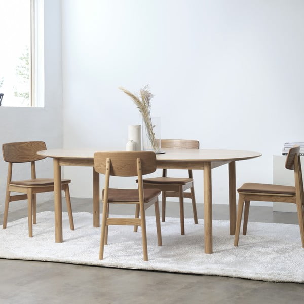 Konjakipruun kunstnahast söögitool Livo - Unique Furniture-image-1