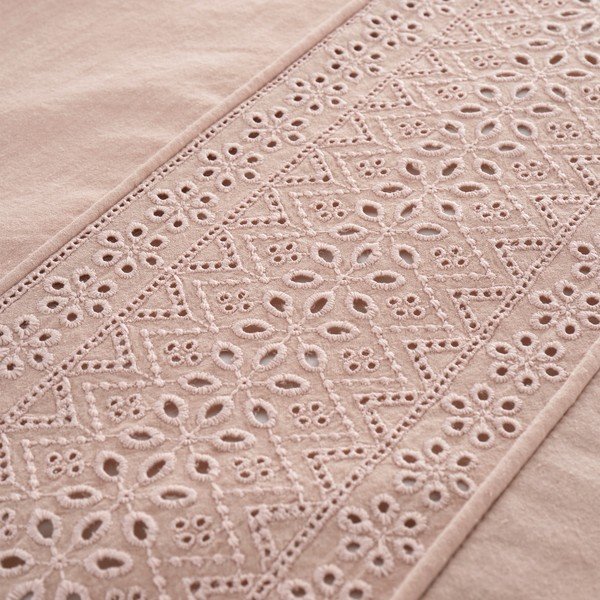 Roosa pikendatud voodipesu kaheinimesevoodile 230x220 cm Broderie Anglaise - Catherine Lansfield-image-3