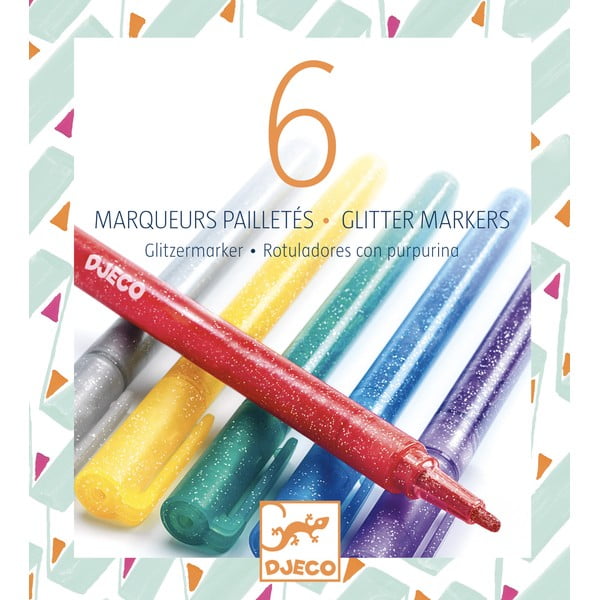 6 glittermarkeri komplekt Glitter - Djeco-image-1