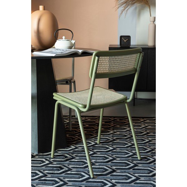 Rohelised rotangist söögitoolid 2-st komplektis Jort - Zuiver-image-2