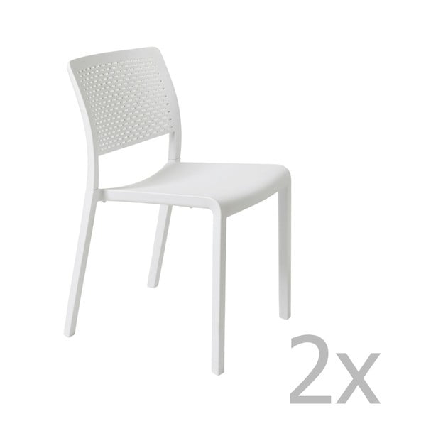 Sada 2 bílých zahradních židlí Resol Trama Simple