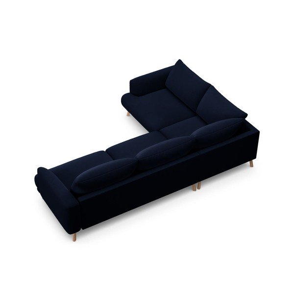 Tumesinine sametist nurgadiivan (vasak nurk/L-kujuline) Naomi - Micadoni-image-3