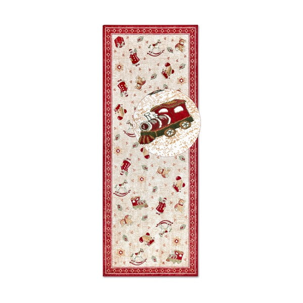 Punane jõulumotiiviga puuvillane jooksja 80x200 cm Toy's Delight Red Christmas - Villeroy&Boch