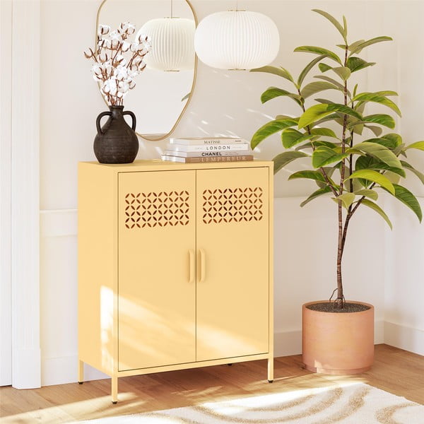 Kollane metallist kapp 80x102x40 cm Annie - Støraa-image-1