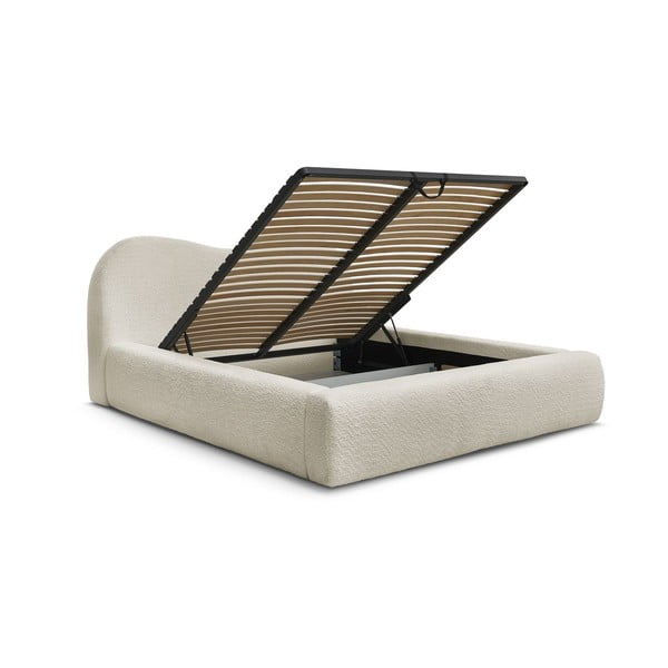 Beež polsterdatud kaheinimesevoodi koos panipaigaga 160x200 cm Orlane - Bobochic Paris-image-3