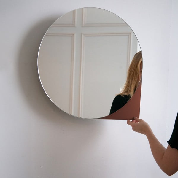 Tellisevärvi metallist rippuv vannitoakapp koos peegliga 55x55 cm Sonnet - Spinder Design-image-2