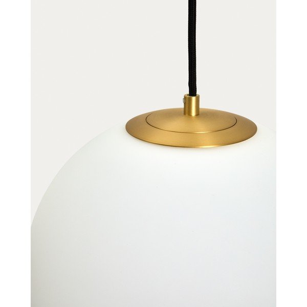 Valge/kuldne ripplamp klaasist varjuga ø 10 cm Brisia - Kave Home-image-2