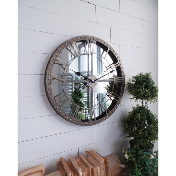 Nástěnné hodiny Industrial Mirror, 60 cm
