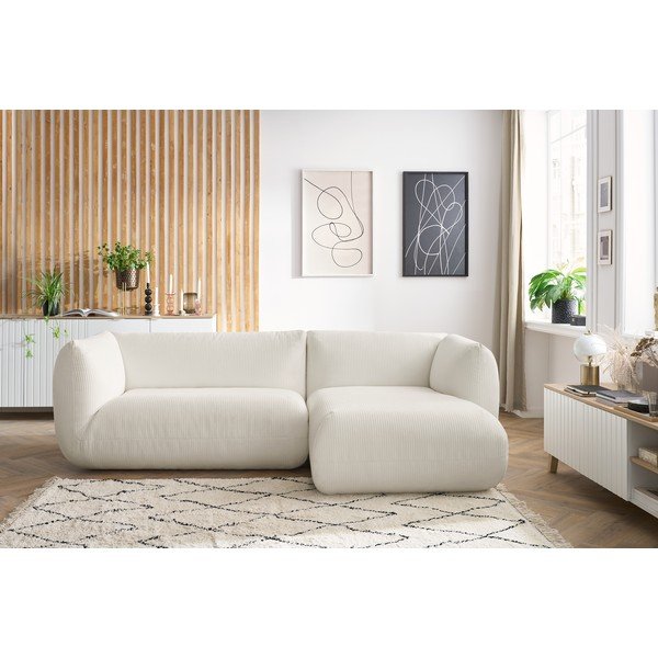 Valge kordvillane nurgadiivan (paremas nurgas) Lecomte - Bobochic Paris-image-1