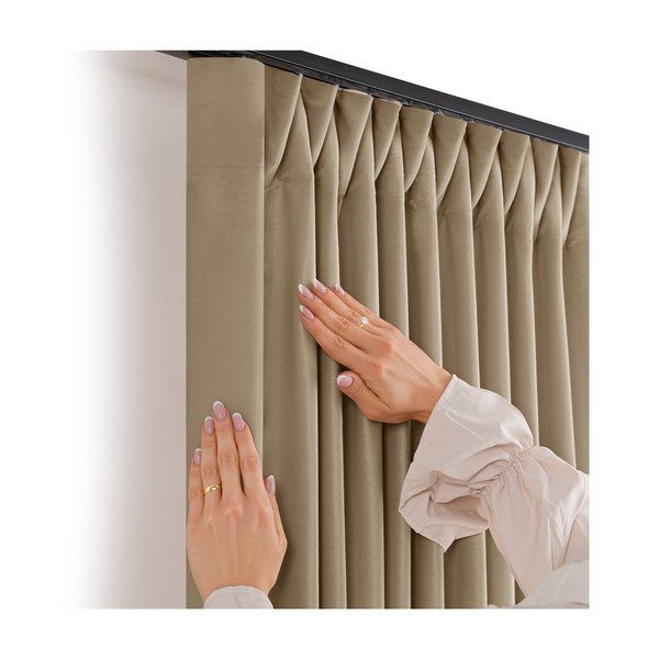 Beež sametist pimendav kardin 200x175 cm Velto - Filumi-image-2