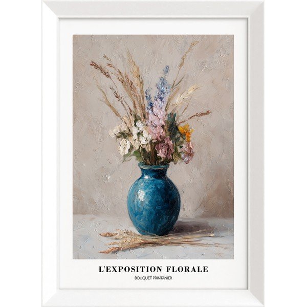 Trükitud pilt raamiga 56x75 cm Blue Vase - Styler
