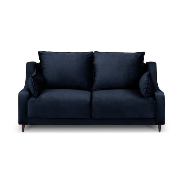 Modrá sametová pohovka Mazzini Sofas Freesia, 150 cm