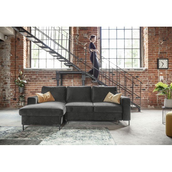 Tumehall sametne nurgadiivan, vasakpoolne nurk Lofty Lilly - Miuform-image-4