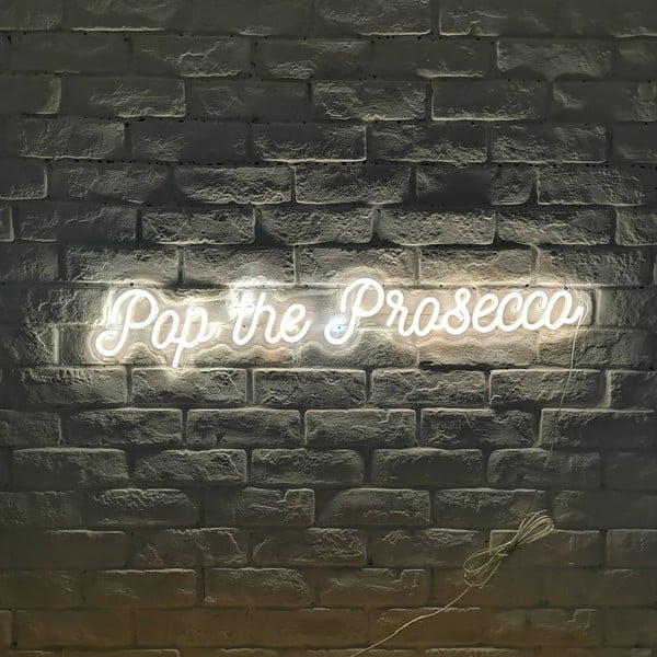 Valge seinalamp Prosecco, 80 x 15 cm Pop the Prosecco - Candy Shock
