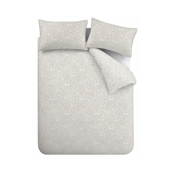 Hall-beež puuvillane voodipesu üheinimesevoodile 135x200 cm Woodland - Bianca