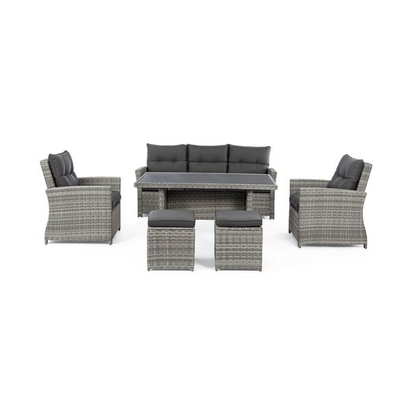 Hall kunstlikust rotangist aiamööbli komplekt 6-le Ariel - Bizzotto