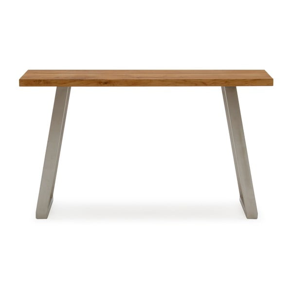 Konzolový stolek z kovu a dubového dřeva VIDA Living Trier
