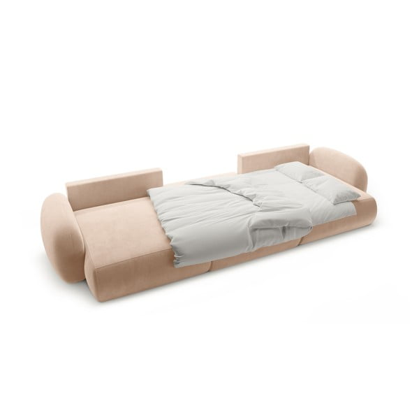  Beež sametist lahtikäiv hoiuruumiga nurgadiivan (U-kujuline) Tonale – Cosmopolitan Design-image-3