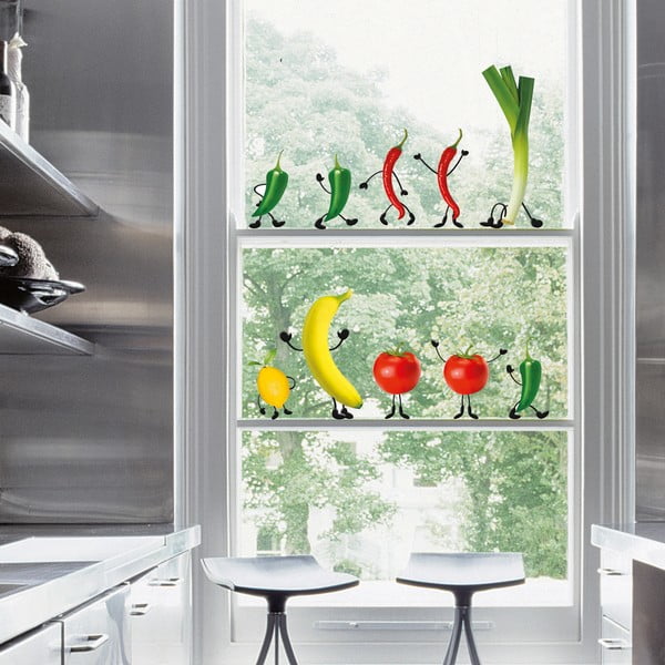 Samolepka na okno Crazy Vegetables
