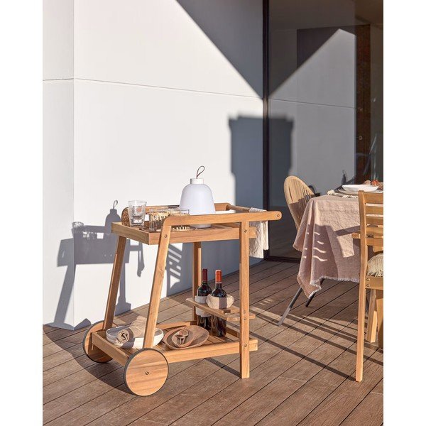 Akaatsiapuidust serveerimiskäru Felisa - Kave Home-image-1