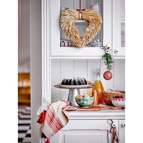 Valged jõulumotiiviga kivikeraamikast kausid,  2 tk komplektis 500 ml Jolly - Bloomingville-image-1