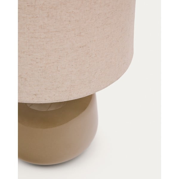 Beež keraamiline lauavalgusti tekstiilist varjuga (kõrgus 40 cm) Tay - Kave Home-image-4