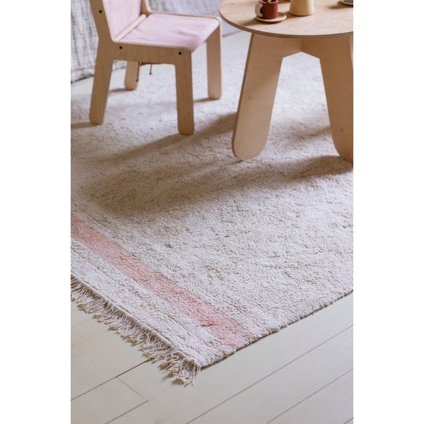 Roosa-kreem pestav käsitsi kootud puuvillane vaip 90x130 cm Gastro Rose - Lorena Canals-image-4