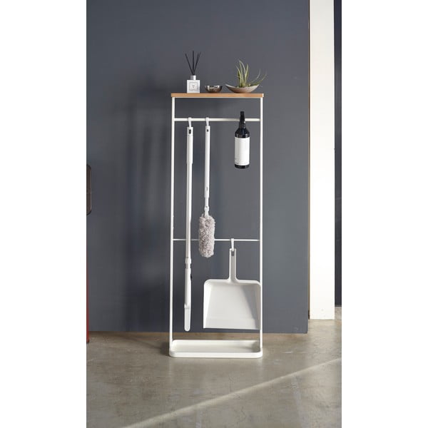 Valge vihmavarjualus puidust riiuliga Yamazaki Tower - YAMAZAKI-image-1