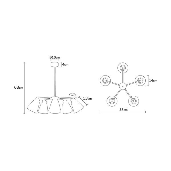 Rippvalgusti metallist varjuga ø 58 cm Manavgat - Opviq lights-image-3