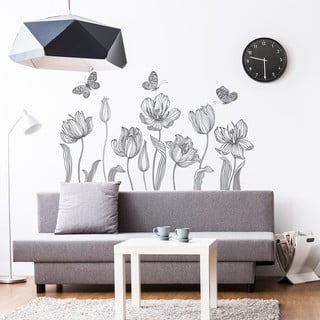 Bright Tulips seinakleebiste komplekt - Ambiance