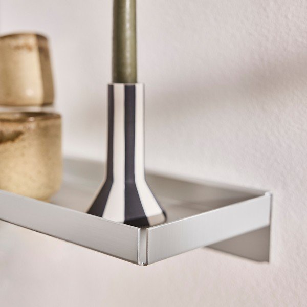 Hõbedane metallriiul 50 cm Bakku - OYOY Living Design-image-1