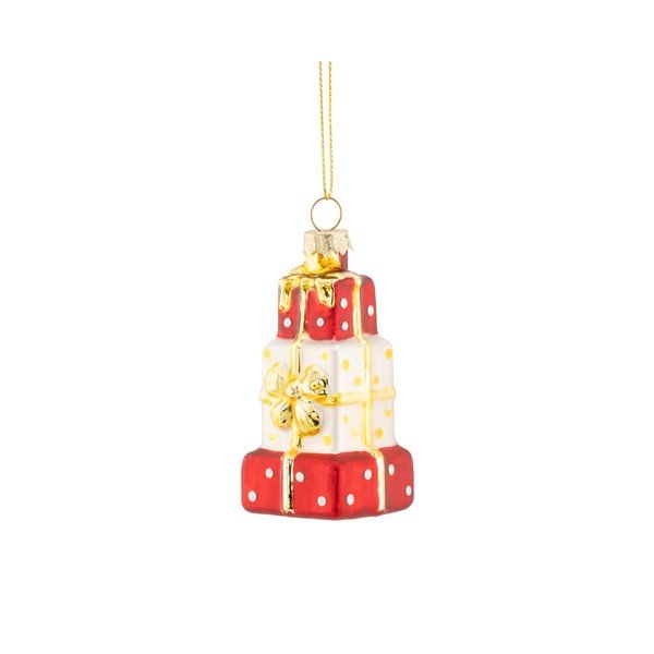 Klaasist jõulukaunistus, 4 cm Stack of Presents – Sass & Belle